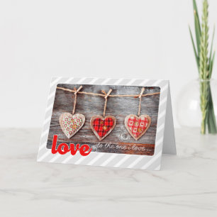 Tarjeta Festiva Al que amo. El día de San Valentín Craft Hearts