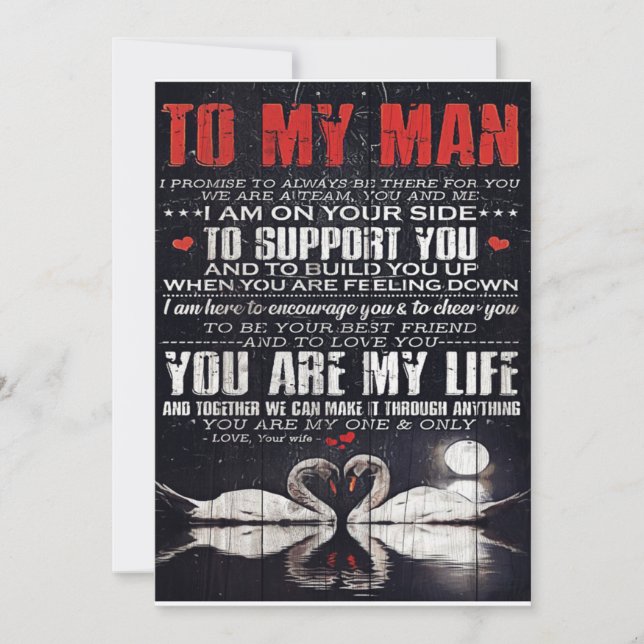 Tarjeta Festiva Al Regalo De Mi Hombre, Regalo Personalizado A Mi  (Anverso)