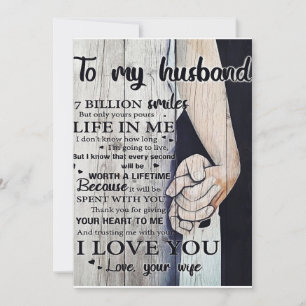 Tarjeta Festiva Al regalo de mi marido Carta de marido encantado