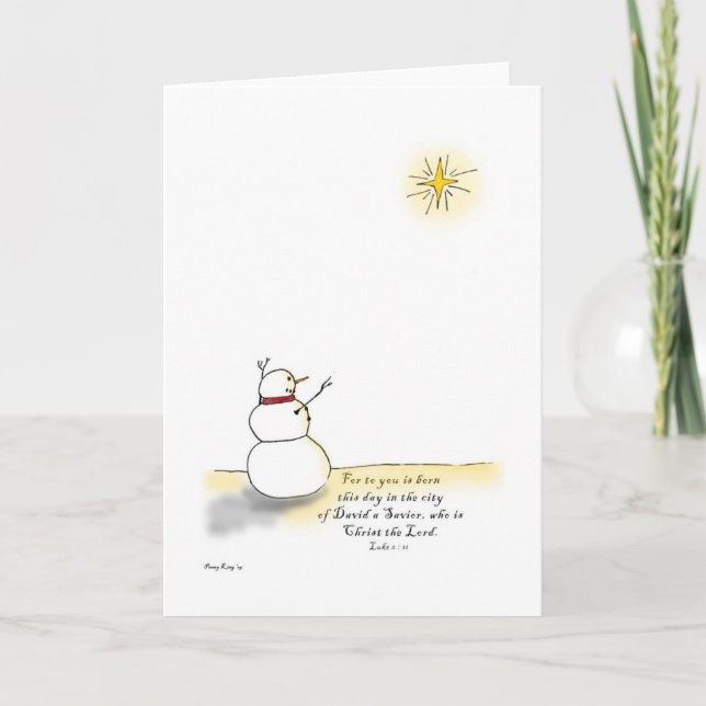 Tarjeta Festiva Alabanzas del muñeco de nieve (Anverso)
