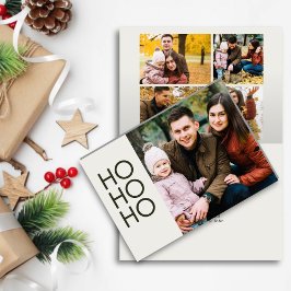 Tarjeta Festiva Alabaster White "HO HO HO HO"
