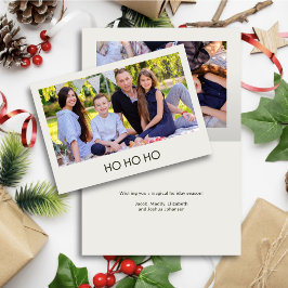 Tarjeta Festiva Alabastro minimalista moderno "HO HO HO" Foto