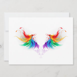 Tarjeta Festiva Alas del arco iris fluidas