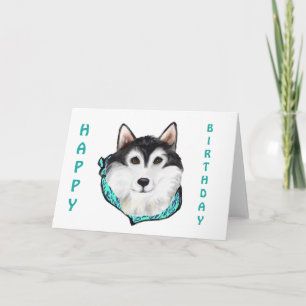 TARJETA FESTIVA ALASKAN MALAMUTE