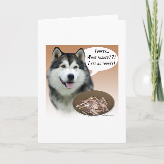 Tarjeta Festiva Alaskan Malamute Turquía (Anverso)