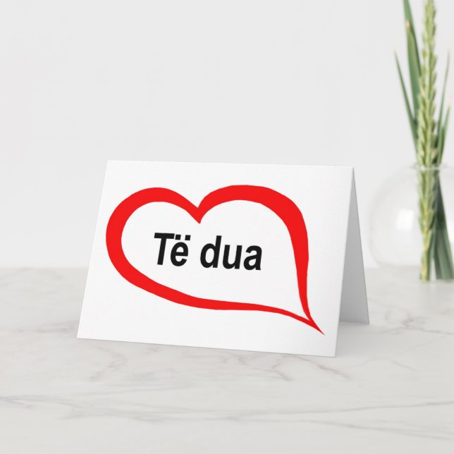 Tarjeta Festiva Albanés te amo (Anverso)