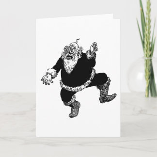 Tarjeta Festiva Alborotada Crazy Angry Vintage Christmas Santa