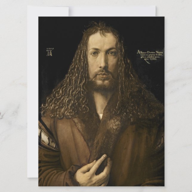 Tarjeta Festiva Albrecht Durer - autorretrato (Anverso)