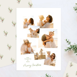 Tarjeta Festiva Álbum de fotos Minimal Elegant Christmas Multi 7
