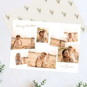 Tarjeta Festiva Álbum de fotos múltiple minimalista elegante de Na