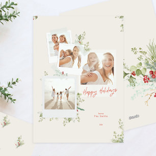 Tarjeta Festiva Álbum de fotos navideñas de artesanía botánica fes