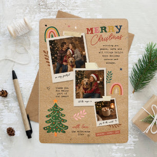 Tarjeta Festiva Álbum de recuerdos navideños de familia acogedora