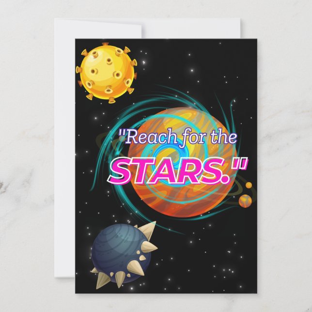 TARJETA FESTIVA ALCANCE DE LAS ESTRELLAS (Anverso)
