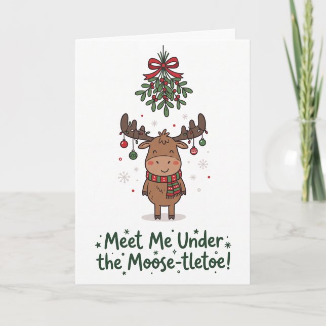 Tarjeta Festiva Alce lindo personalizable (Anverso)
