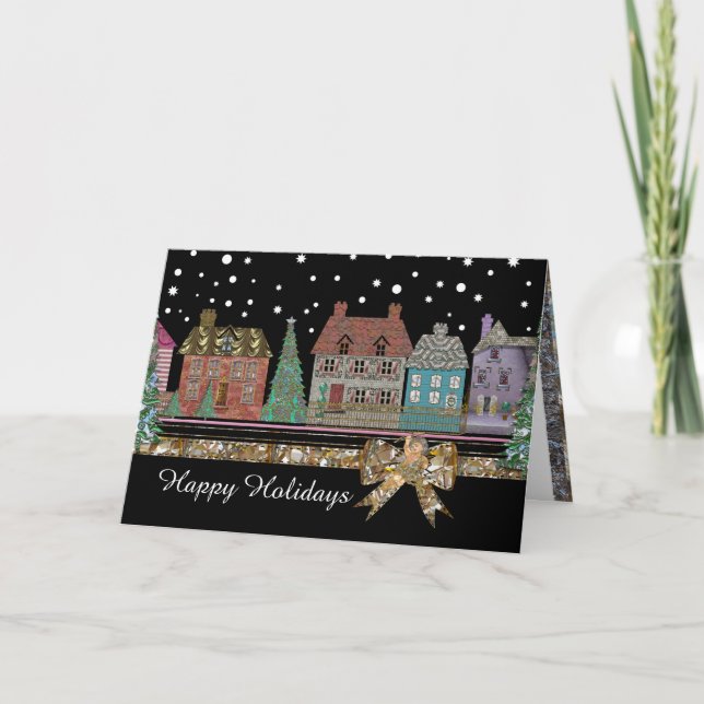 Tarjeta Festiva Aldea de los navidades (Anverso)