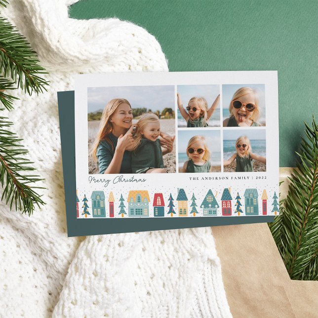 Tarjeta Festiva Aldea de los navidades | 5 COLLAGE DE FOTOS (Subido por el creador)