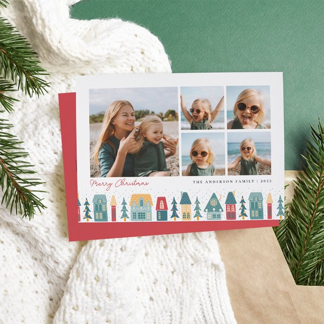 Tarjeta Festiva Aldea de los navidades | 5 COLLAGE DE FOTOS (Subido por el creador)