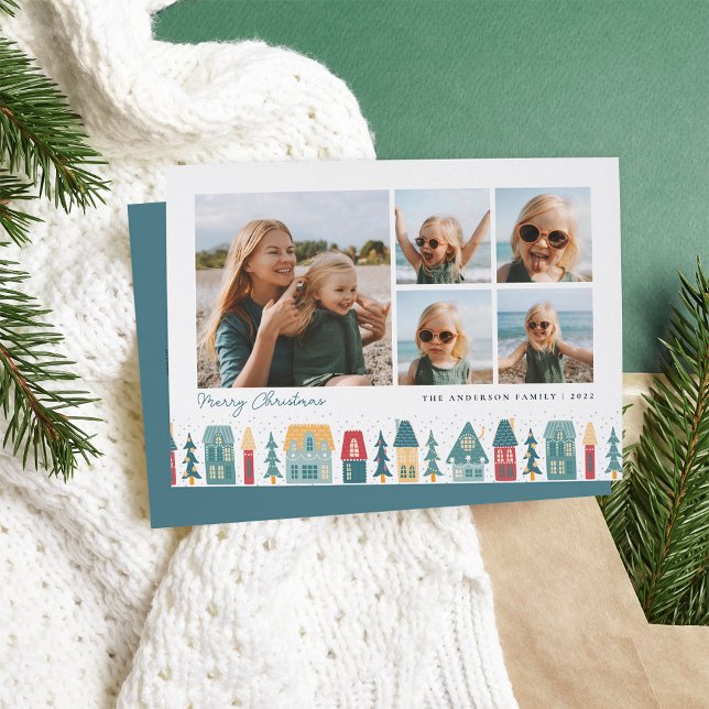 Tarjeta Festiva Aldea de los navidades | 5 COLLAGE DE FOTOS (Subido por el creador)