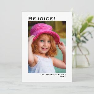 Tarjeta Festiva ¡Alégrate! Navidades minimalistas de fotografía bl