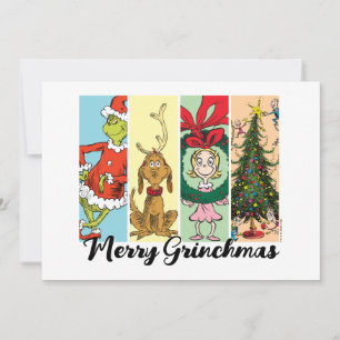 Tarjeta Festiva Alegre Collage Navideño del Grinch