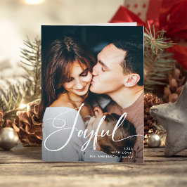 Tarjeta Festiva Alegre | Elegantes Navidades de guiones y fotograf