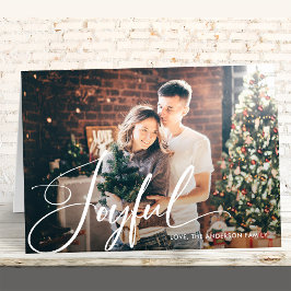Tarjeta Festiva Alegre | Elegantes Navidades de guiones y fotograf