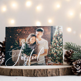 Tarjeta Festiva Alegre | Elegantes Navidades de guiones y fotograf