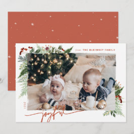 Tarjeta Festiva Alegre escritura moderna boho verde terracota óxid