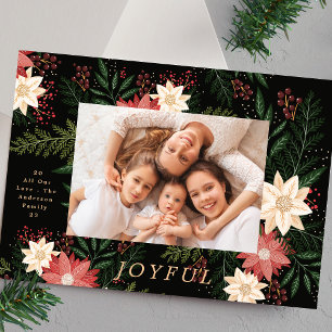 Tarjeta Festiva Alegre Esplendor elegante de la poinsettia de Na