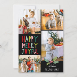 Tarjeta Festiva Alegre Feliz Navideño | Collage de Fotos de Navida