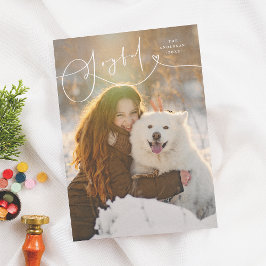 Tarjeta Festiva Alegre Florecimiento Moderno Mínimo 1 Navidades de