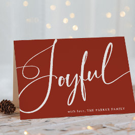 Tarjeta Festiva Alegre | Guión elegante en rojo