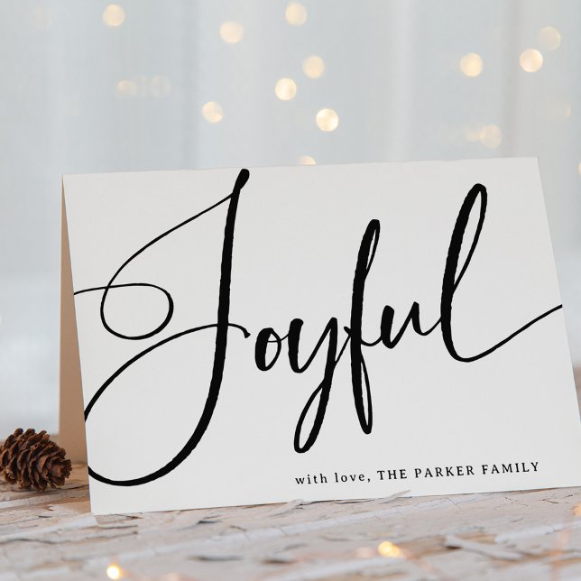 Tarjeta Festiva Alegre | Guión elegante en rojo (A festive Christmas card with elegant calligraphy)