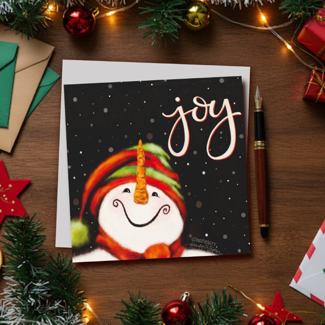 Tarjeta Festiva Alegre ingenuidad de los Navidades de Snowman (Subido por el creador)