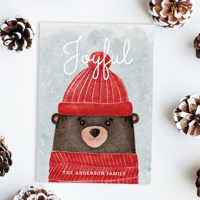 Tarjeta Festiva Alegre. Navidades acuáticos de oso de bosques (Subido por el creador)