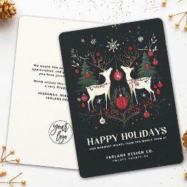 Tarjeta Festiva Alegre y cálido negocio de Navidades escandinavos