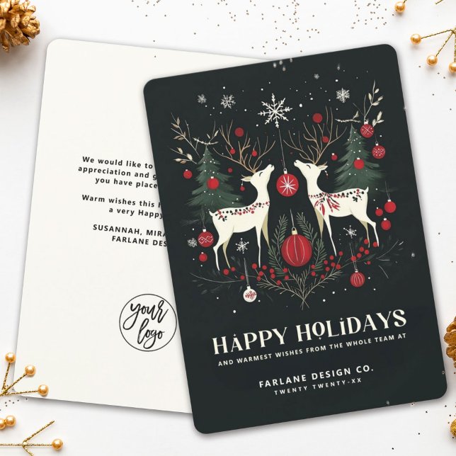 Tarjeta Festiva Alegre y cálido negocio de Navidades escandinavos (Subido por el creador)