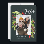 Tarjeta Festiva Alegres acuarelas florales y folclóricas navidades<br><div class="desc">Alegre acuarela floral y follaje navidades tarjeta de vacaciones. Hermoso follaje pintado con acuarela y texto de escritura moderno. Parte de una colección.</div>