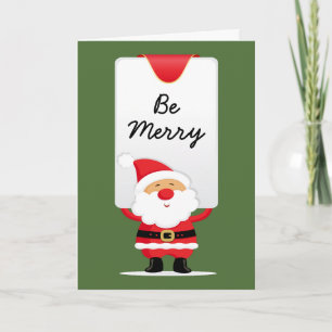 Tarjeta Festiva Alegres Navidades personalizados de Santa Claus