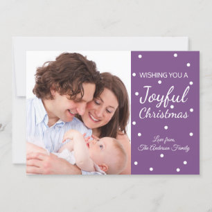 Tarjeta Festiva Alegres Navidades Purple Cuatro Fotos de Fotos de