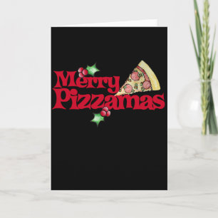 Tarjeta Festiva alegres pizzamas