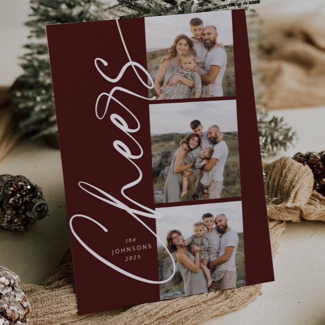 Tarjeta Festiva Alegres rojos Navidades moderados y elegantes de e (Subido por el creador)
