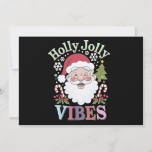 Tarjeta Festiva Alegres Vibraciones de Santa Claus Divertido y Bon