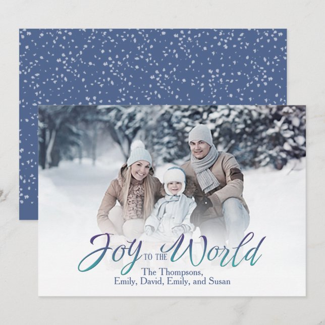 Tarjeta Festiva Alegría a los Navidades de caligrafía mundial 1 fo (Anverso / Reverso)