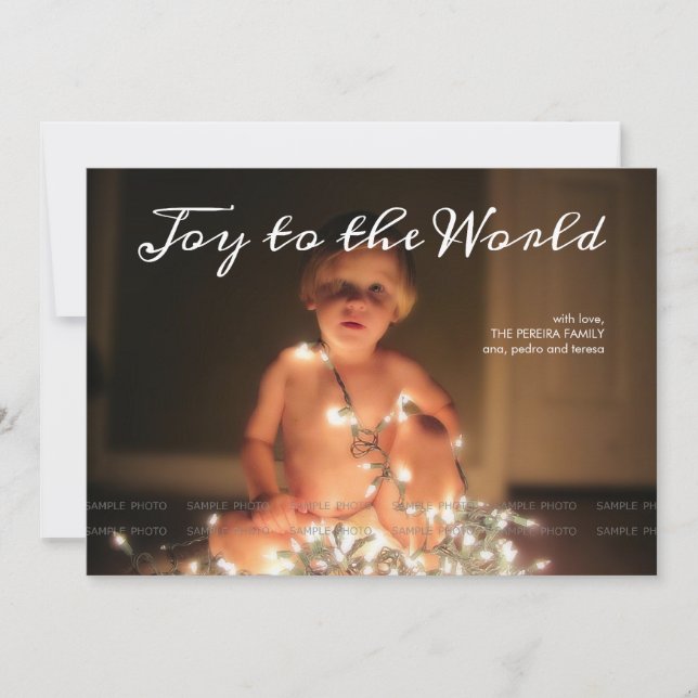 Tarjeta Festiva Alegría a los Navidades de fotografía del mundo fe (Anverso)