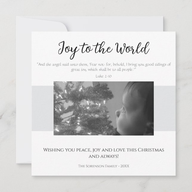 Tarjeta Festiva Alegría a los Navidades de la escritura simple y m (Anverso)