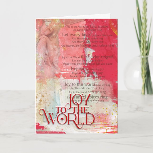Tarjeta Festiva Alegría A Los Navidades Del Mundo Carol Lyrics Ang (Anverso)
