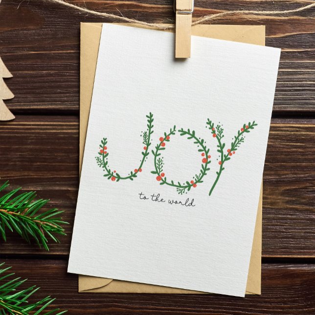 Tarjeta Festiva Alegría a los Navidades del mundo, guirnaldas verd (Subido por el creador)