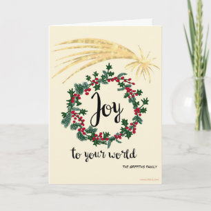 Tarjeta Festiva Alegría a tu mundo. Personalizable