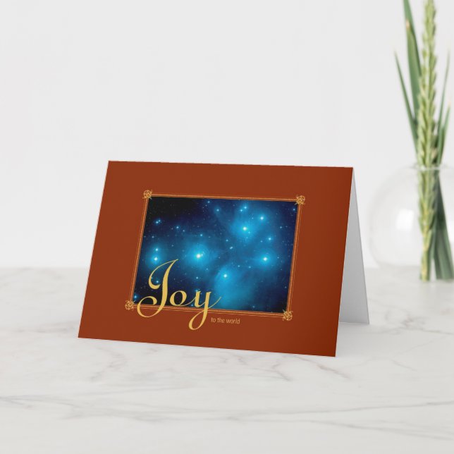 Tarjeta Festiva Alegría al cúmulo de estrellas de Pleiades del (Anverso)